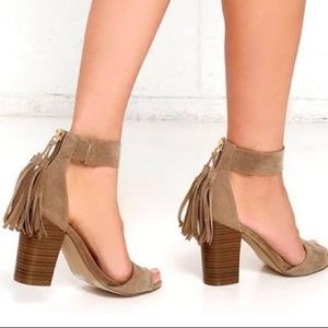 Lulus Tassel Suede Heels
